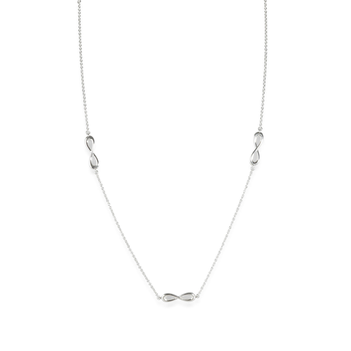 Infinity 6 Stations Necklace in Sterling Silver