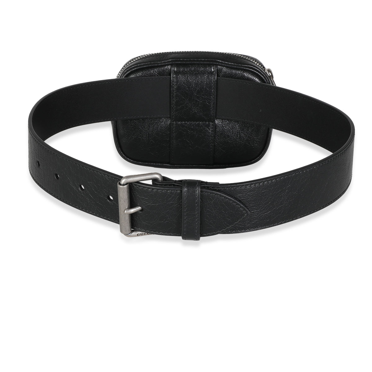 Black Cracked Calfskin Morpheus Belt Bag 70/28