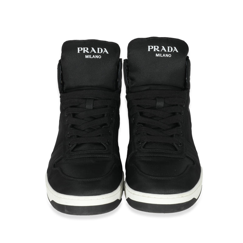 Prada Black Re-Nylon Gabardine High Top Sneakers