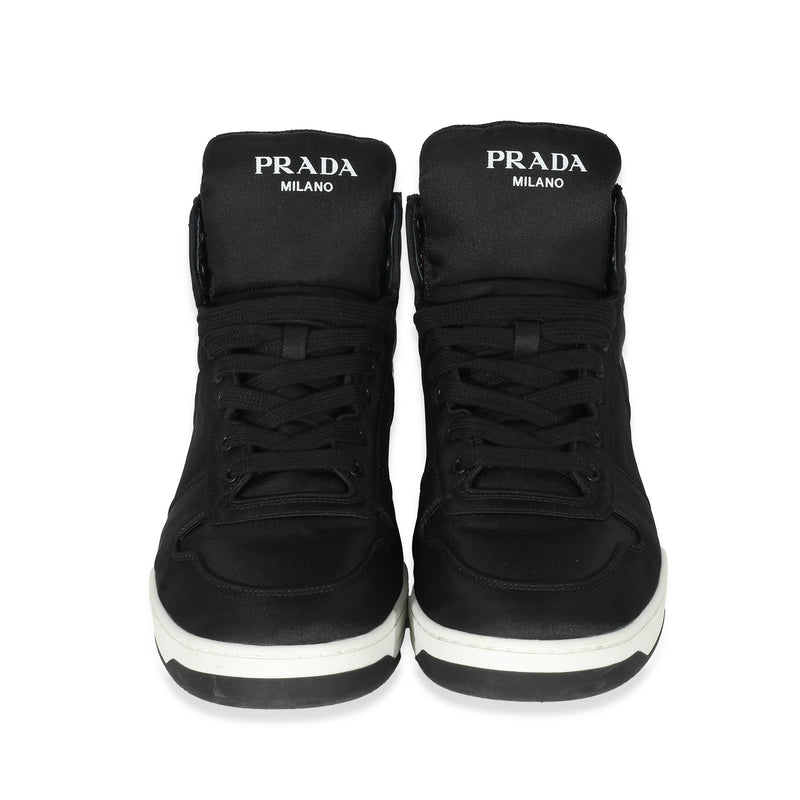 Black Re-Nylon Gabardine High Top Sneakers