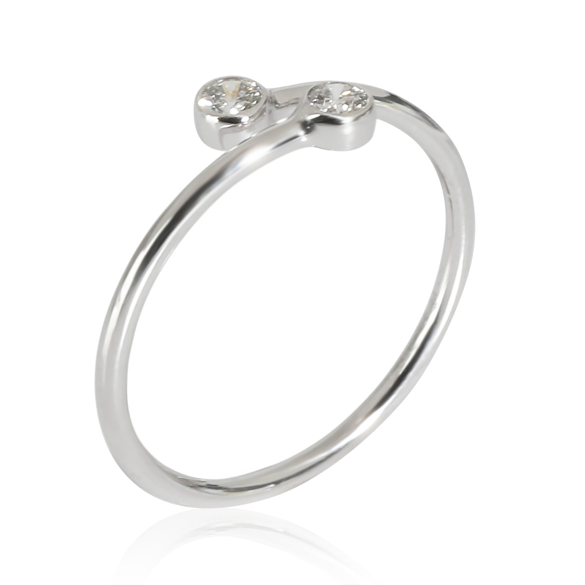 Elsa Peretti Diamond Hoop Ring in Platinum 0.1 CTW