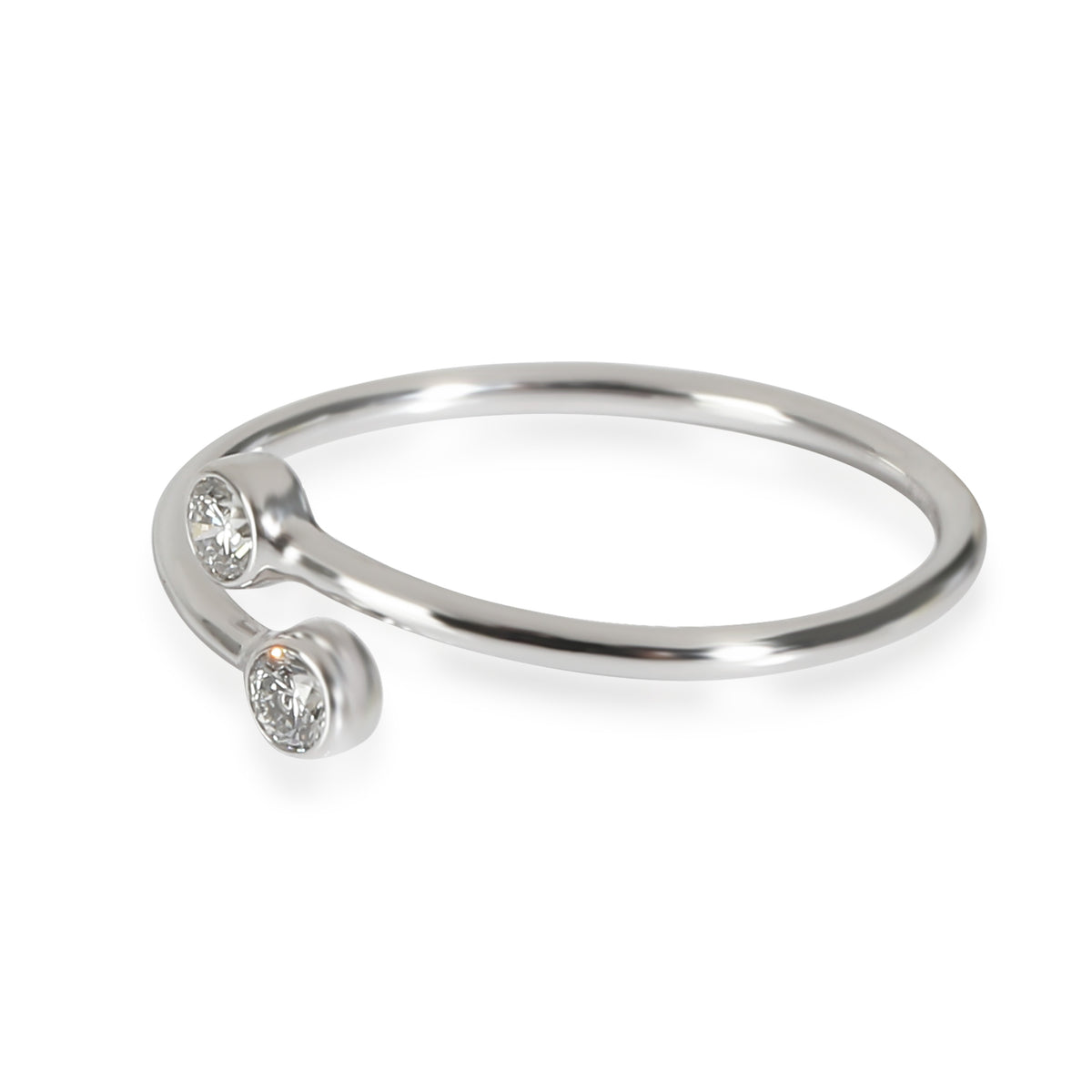 Elsa Peretti Diamond Hoop Ring in Platinum 0.1 CTW