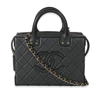 22B Black Quilted Calfskin Vanity Case