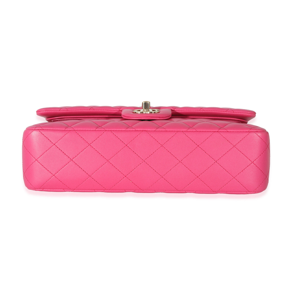 16C Pink Quilted Lambskin Medium Classic Double Flap Bag