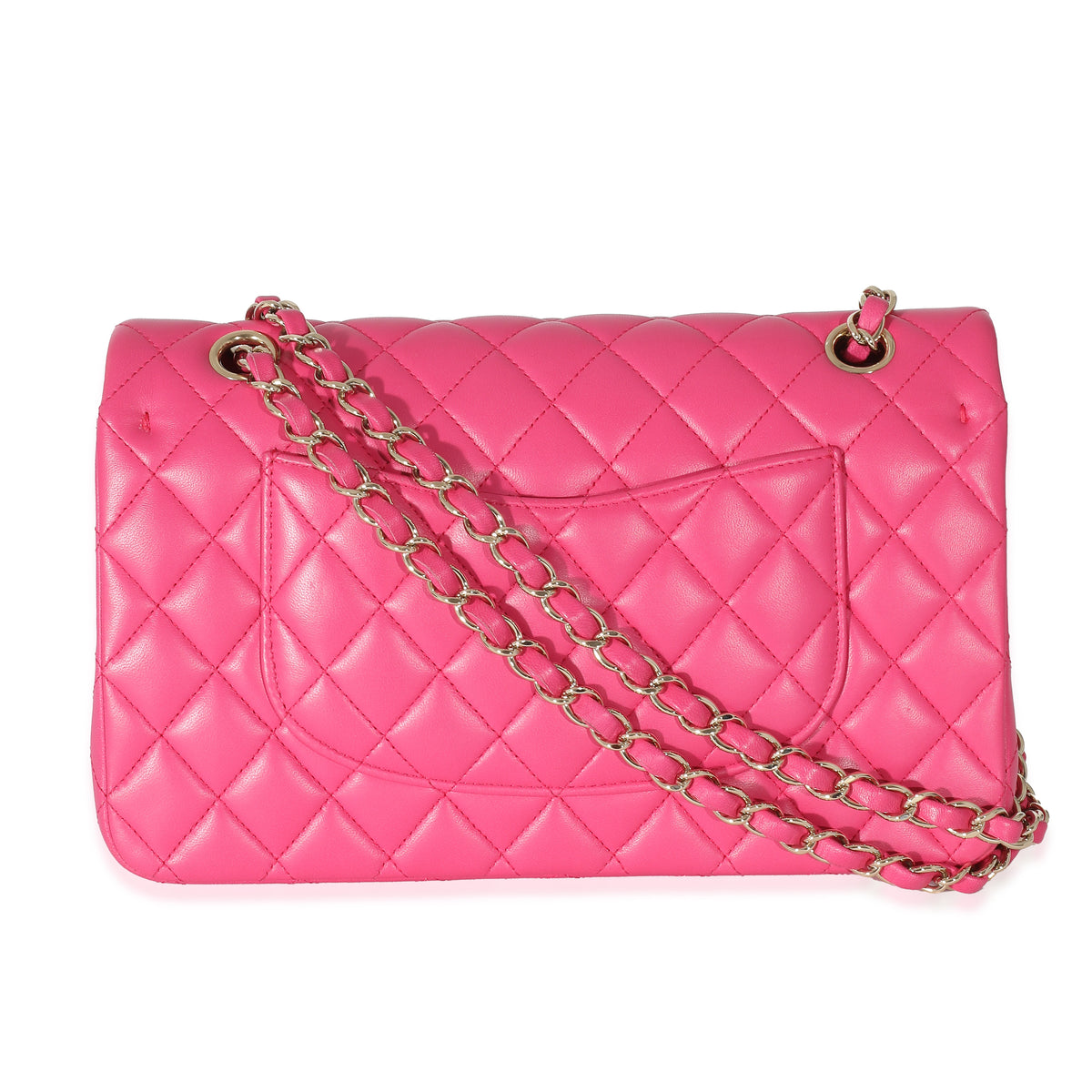 16C Pink Quilted Lambskin Medium Classic Double Flap Bag