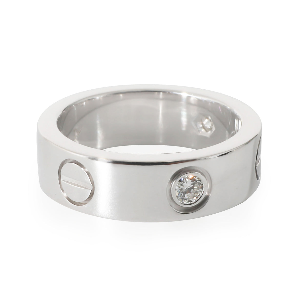 Love Ring , 3 Diamonds (White Gold)