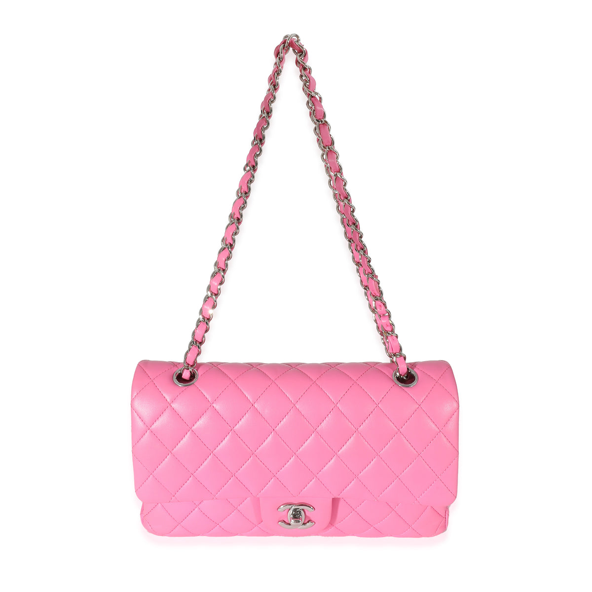 Pink Quilted Lambskin Medium Classic Double Flap Bag