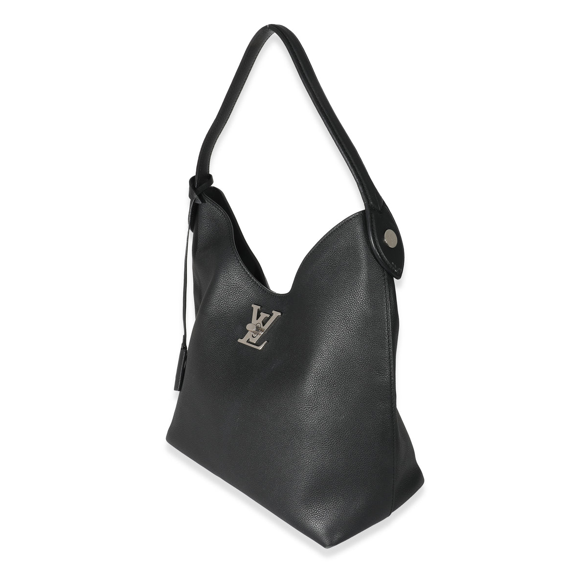 Black Calfskin Lockme Hobo