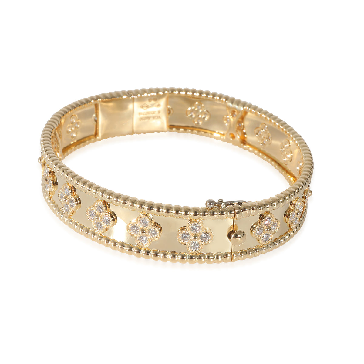 Perlee Clover Diamond Bracelet in 18k Yellow Gold 1.61 CTW