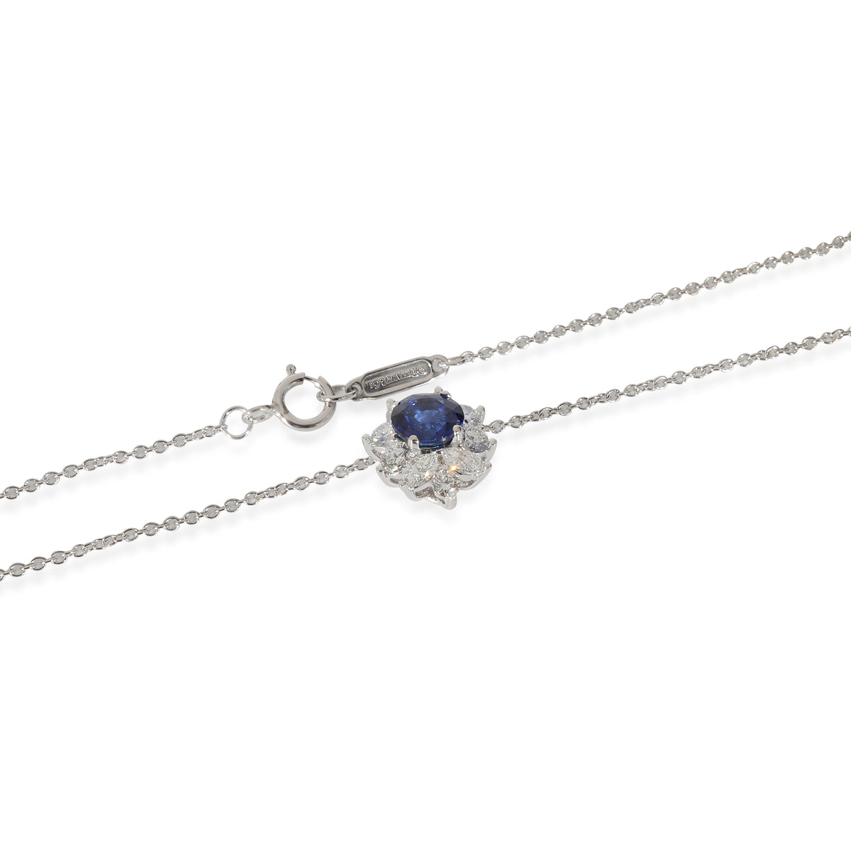 Tiffany & Co. Victoria Sapphire Diamond Pendant in Platinum 0.53 CTW