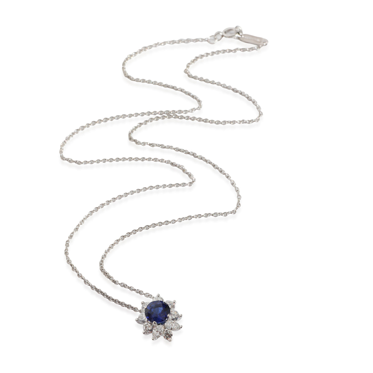 Tiffany & Co. Victoria Sapphire Diamond Pendant in Platinum 0.53 CTW