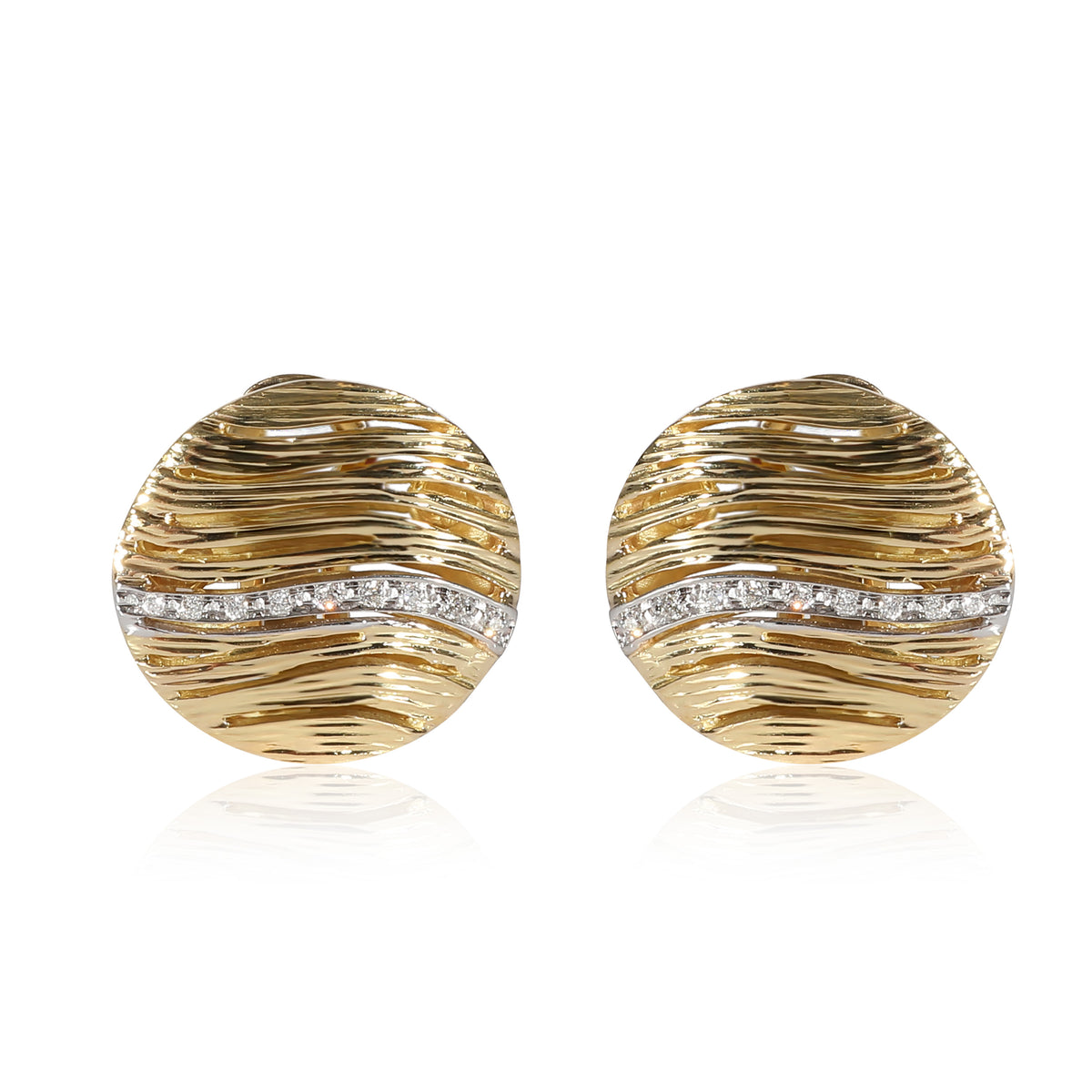 Elefantino Diamond Earrings in 18K Yellow Gold 0.1 CTW