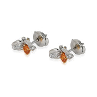 Paper Flowers Diamonds & Spessartine Firefly Earrings in Platinum