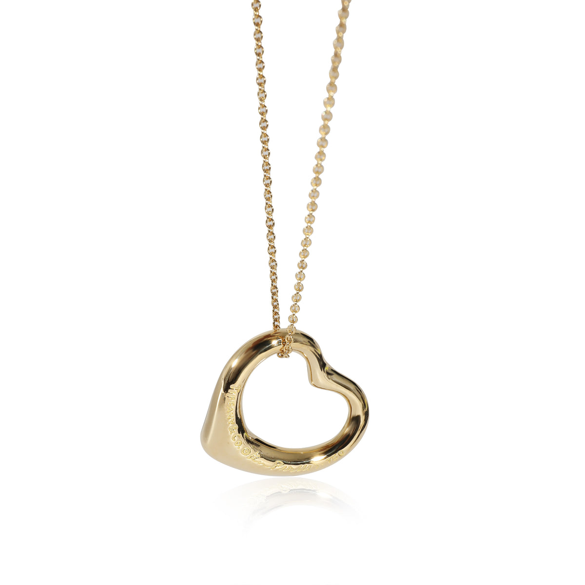 Elsa Peretti Open Heart Pendant in 18k Yellow Gold 0.8 CTW