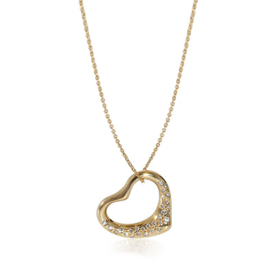 Elsa Peretti Open Heart Pendant in 18k Yellow Gold 0.8 CTW