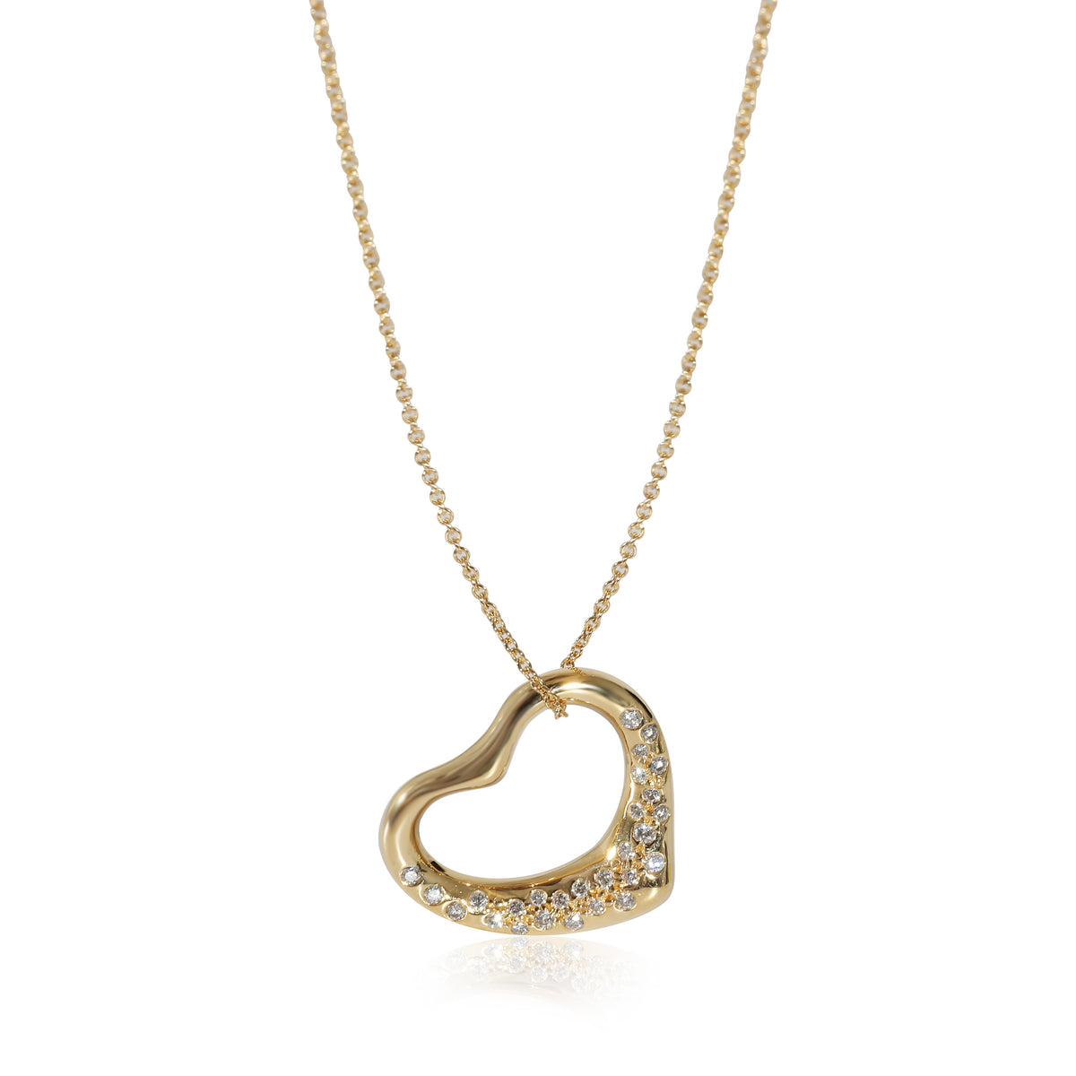 Elsa Peretti Open Heart Pendant in 18k Yellow Gold 0.8 CTW