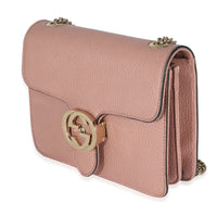 Soft Pink Dollar Calfskin Small Interlocking G Chain Bag