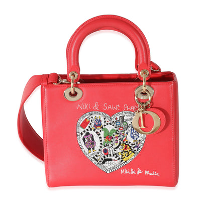 Red Supple Calfskin Niki de Saint Phalle Medium Lady Dior