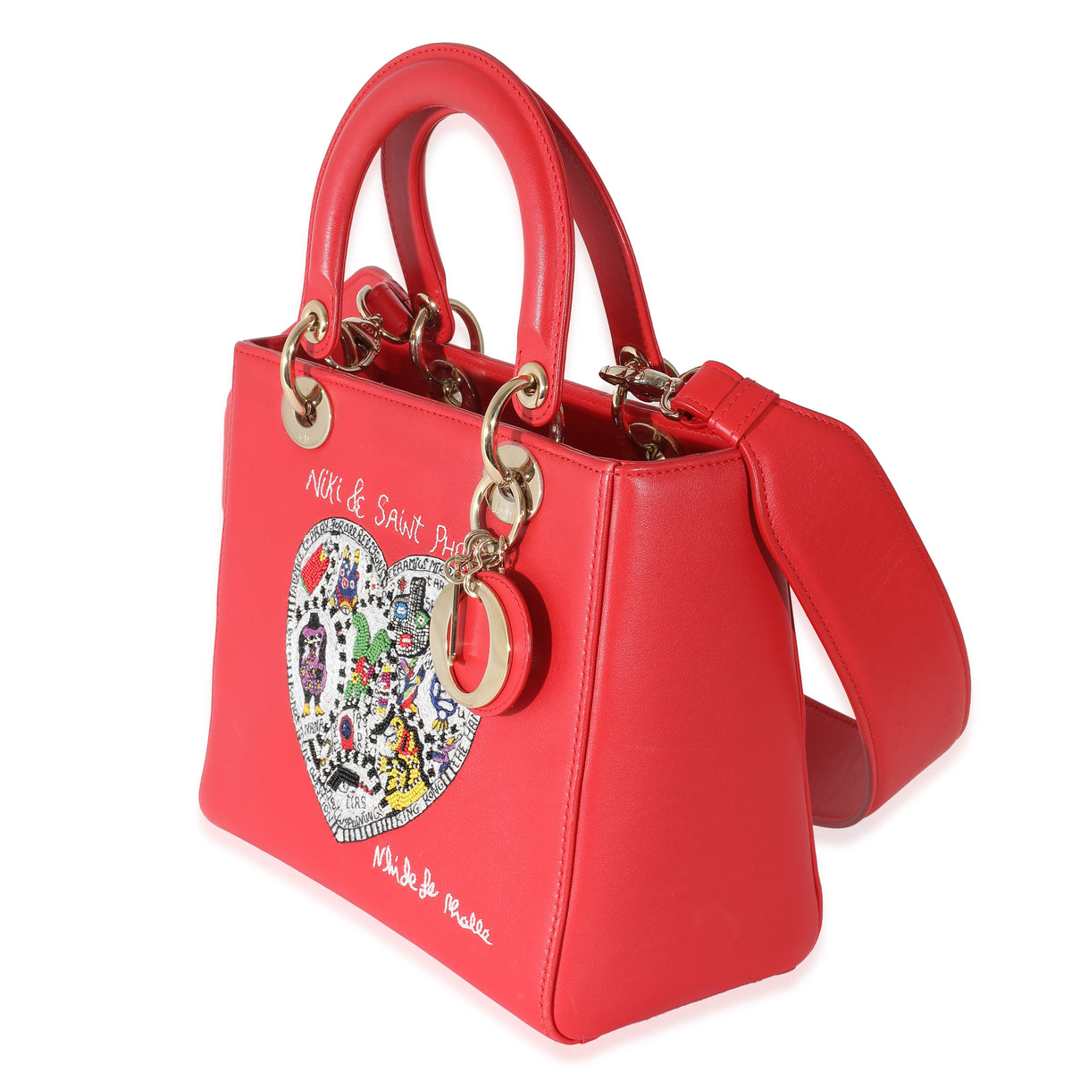 Christian Dior Red Supple Calfskin Niki de Saint Phalle Medium Lady Dior myGemma Item 134299