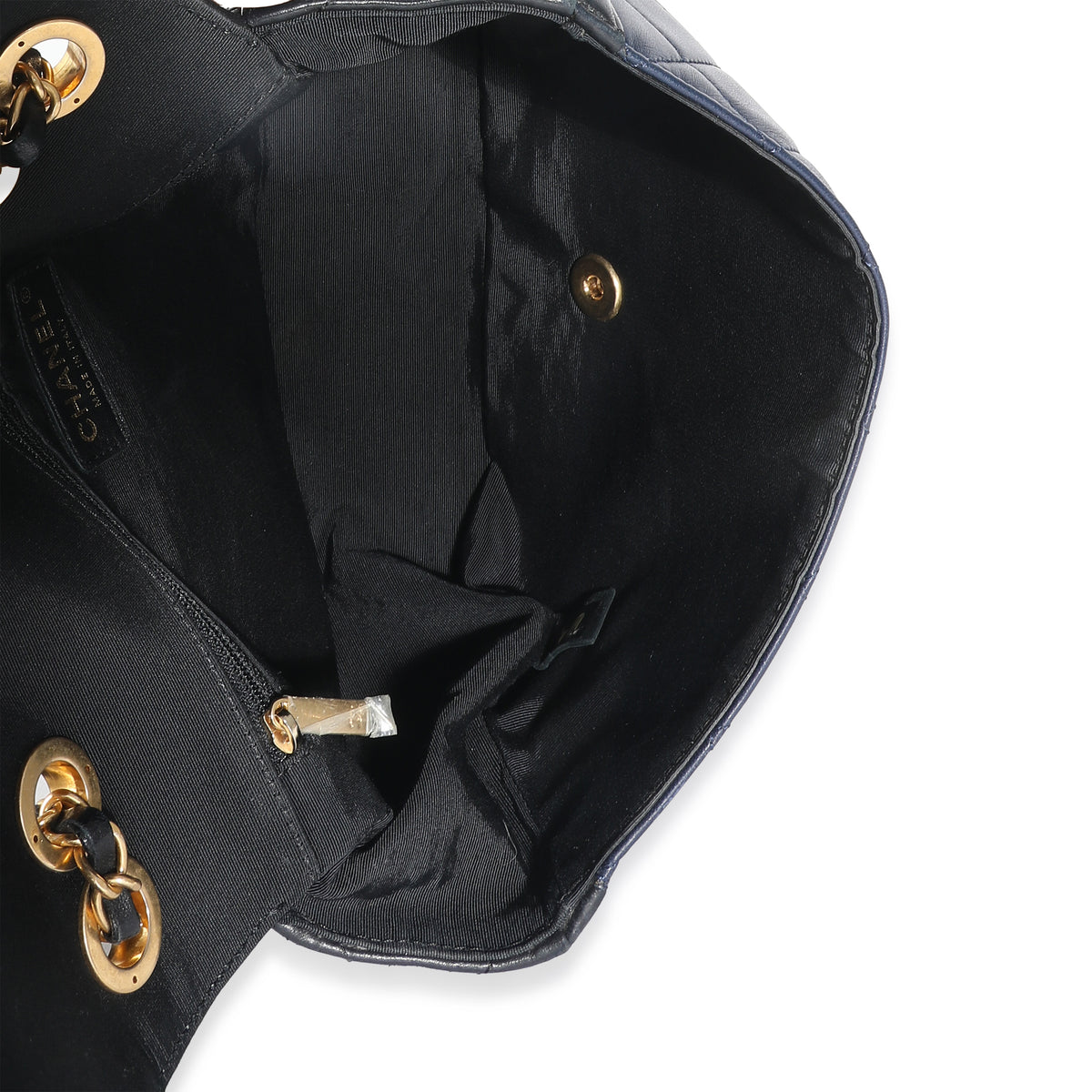 Chanel Navy Black Quilted Lambskin Medium Elegant CC Flap Bag Handbag ad1