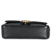 Navy Black Quilted Lambskin Medium Elegant CC Flap Bag