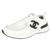 White Mesh and Leather CC Logo Trainer 42