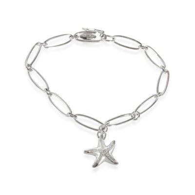 Elsa Peretti Vintage Diamond Starfish Platinum Bracelet 0.13 Ctw
