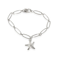 Elsa Peretti Vintage Diamond Starfish Platinum Bracelet 0.13 Ctw
