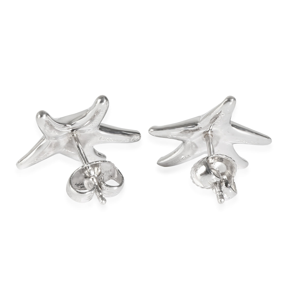 Elsa Peretti Vintage Diamond Starfish Earrings in Platinum 0.3 CTW