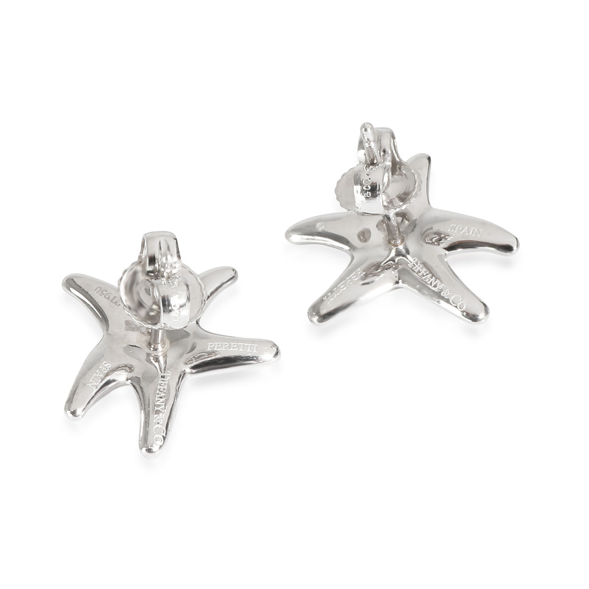 Elsa Peretti Vintage Diamond Starfish Earrings in Platinum 0.3 CTW