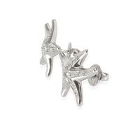 Elsa Peretti Vintage Diamond Starfish Earrings in Platinum 0.3 CTW