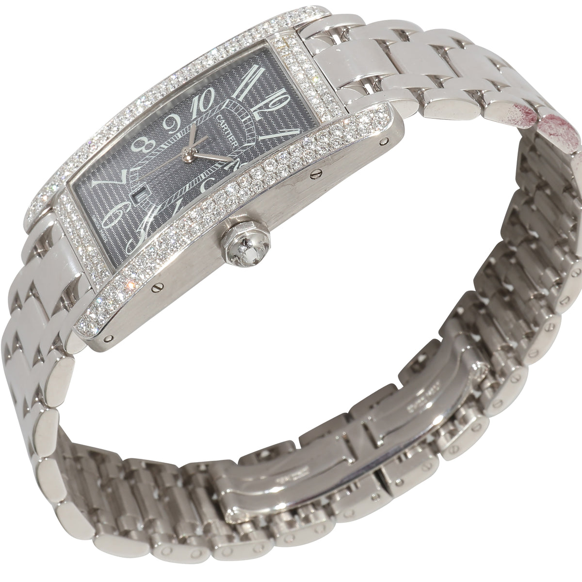 Tank Americaine de Cartier 2490 Womens Watch in 18k White Gold