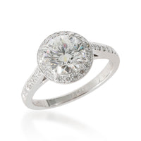 Halo Engagement Ring in Platinum G VVS2 1.66 CTW