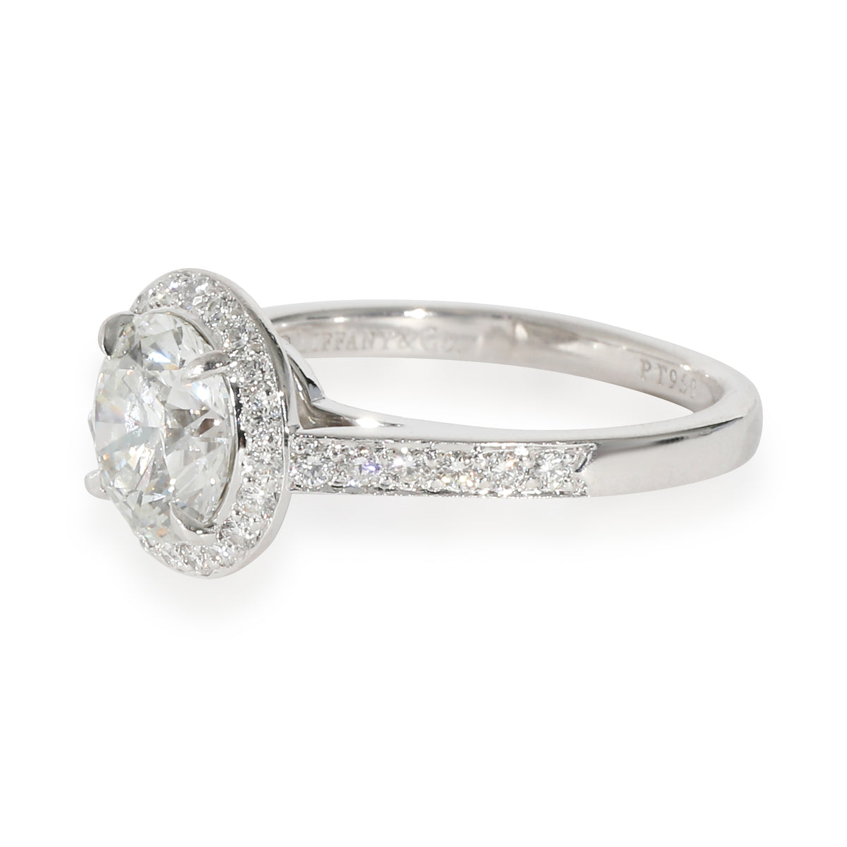 Halo Engagement Ring in Platinum G VVS2 1.66 CTW