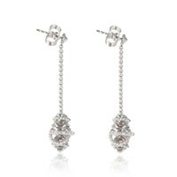 Crossover Diamond Chain Drop Earrings in Sterling Silver 0.22 CTW