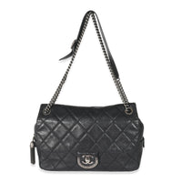 Black Quilted Calfskin Paris Edinburgh Coco Sporran Jumbo Flap Bag