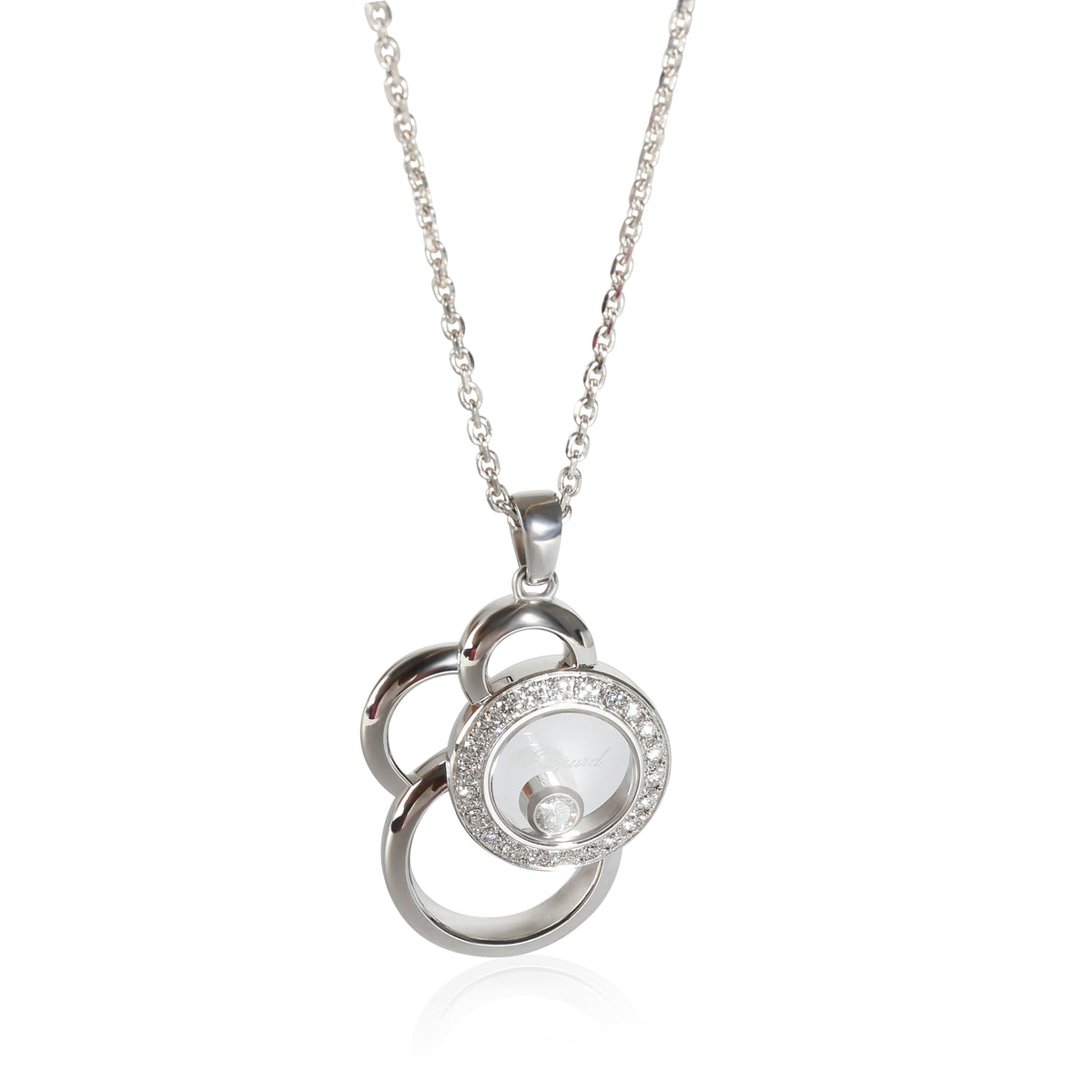 Chopard White Gold Diamond Happy Diamonds Pendant sv