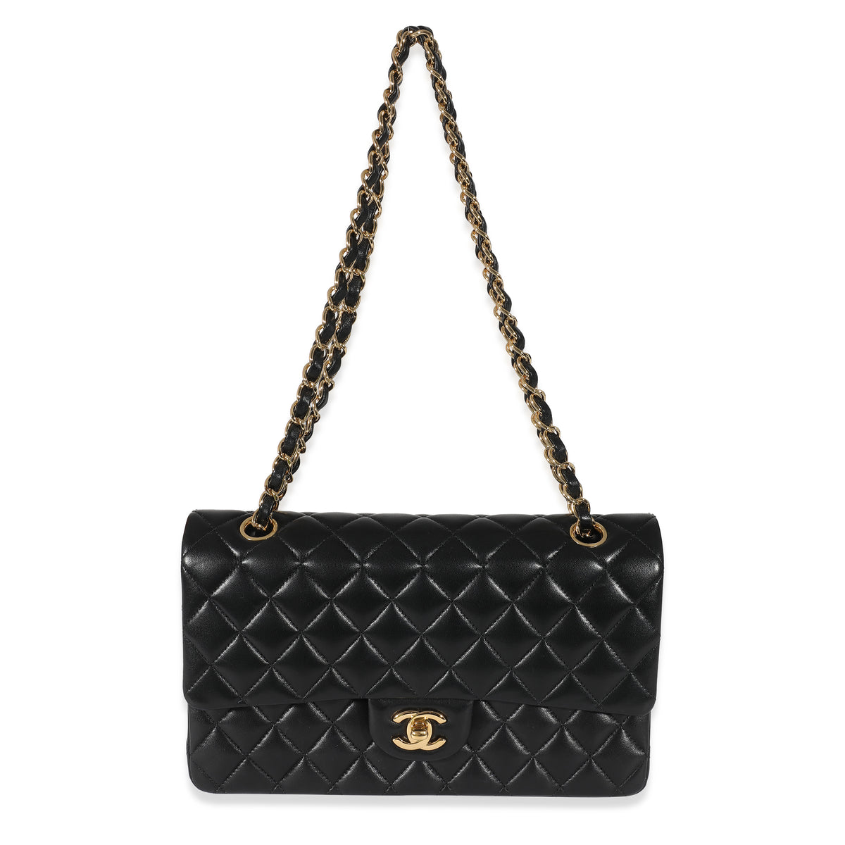 Black Quilted Lambskin Medium Classic Double Flap Bag