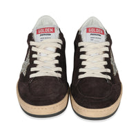 Silver Glitter Star Brown Suede Ballstar 36