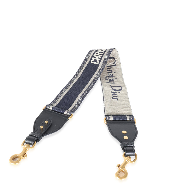 Christian Dior Navy Logo Embroidered Adjustable Shoulder Strap