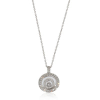 Happy Spirit Circle Diamond Necklace in 18K White Gold 0.72 CTW