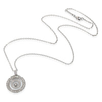 Happy Spirit Circle Diamond Necklace in 18K White Gold 0.72 CTW