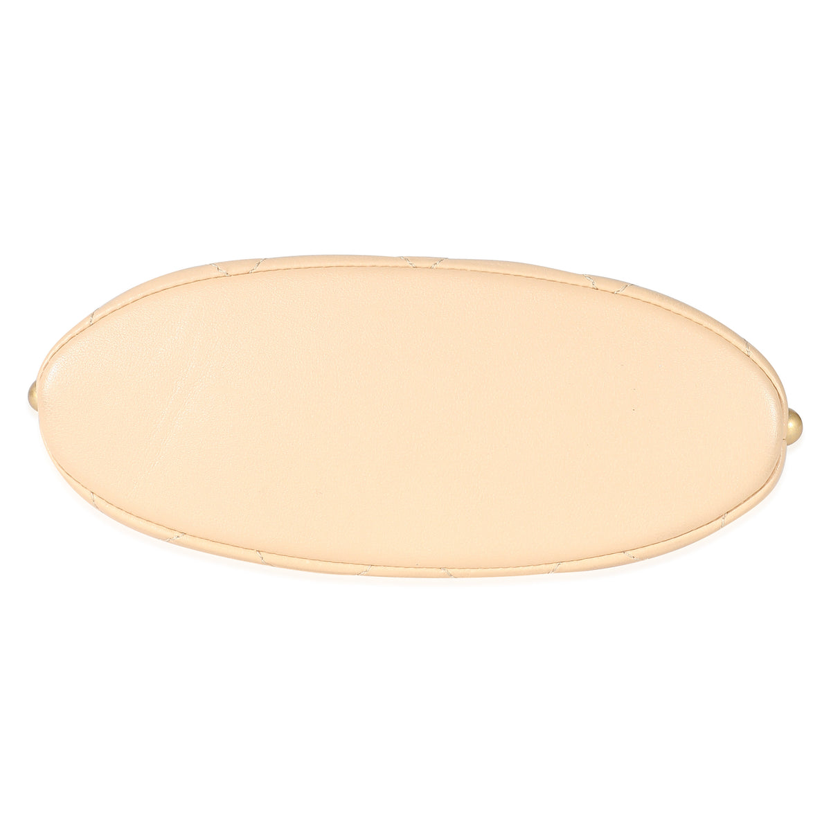 Beige Quilted Calfskin Small Pearl Chain Hobo