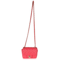 Chanel Dark Pink Quilted Lambskin Mini Square Flap Bag Handbag ad1