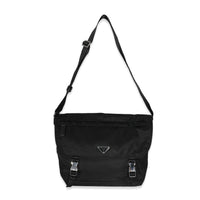 Black Re-Nylon Messenger Bag