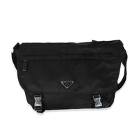 Black Re-Nylon Messenger Bag