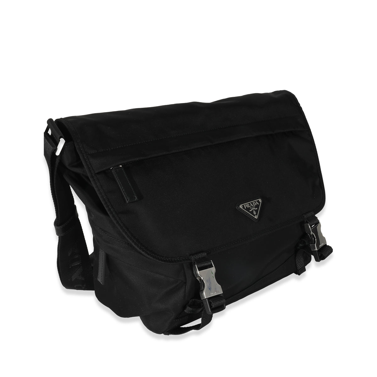 Black Re-Nylon Messenger Bag