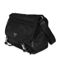 Black Re-Nylon Messenger Bag