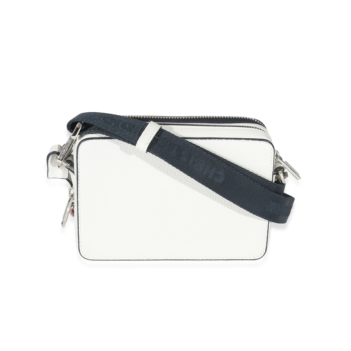 Dior x Shawn Stussy White Grained Calfskin Double Zip Crossbody Pouch