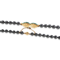 Patiala Hematite Beads & Diamond Necklace (Yellow Gold)